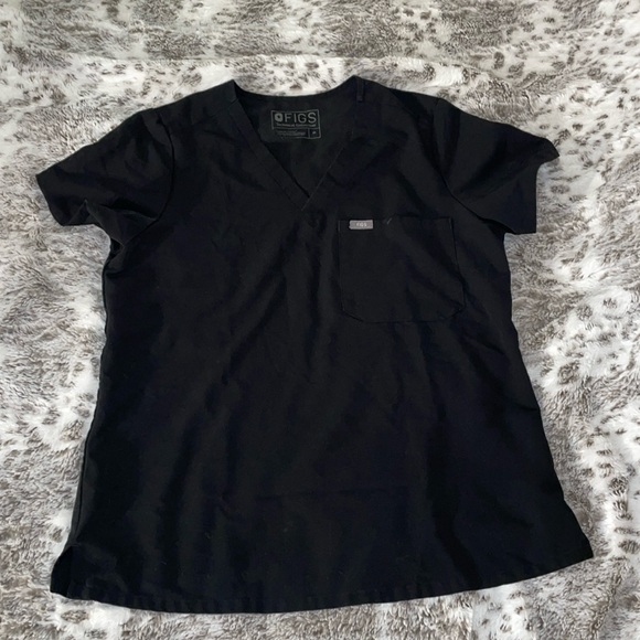 Figs Black Catarina 1 pocket scrub top Medium - Picture 1 of 1